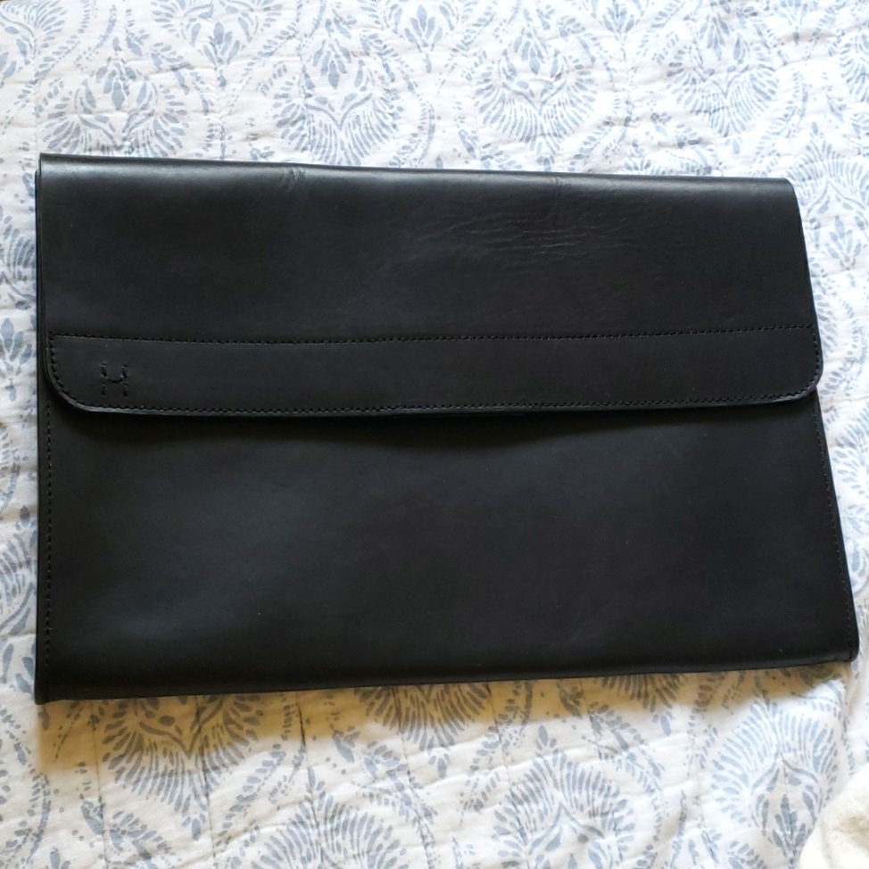 Hopper Black Leather Portfolio With Dustbag And Tags